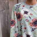 Waffeljersey - Lisa - Blumen - altmint